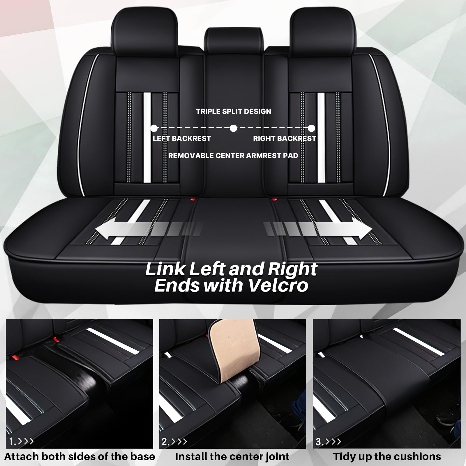 Car Seat Covers for Chevy Spark 2013-2022 Premium Nappa Leather Automotive Seat Covers Full Set Waterproof Auto Seat — view 7