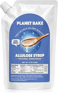 PLANET BAKE Allulose Syrup, Natural Liquid Sweetener, 1 lb | Zero Glycemic, Low Calorie Sugar Substitute | Keto, Vegan, Paleo & Diabetic-Friendly | Ideal for Baking, Coffee, Tea, Desserts & Cooking