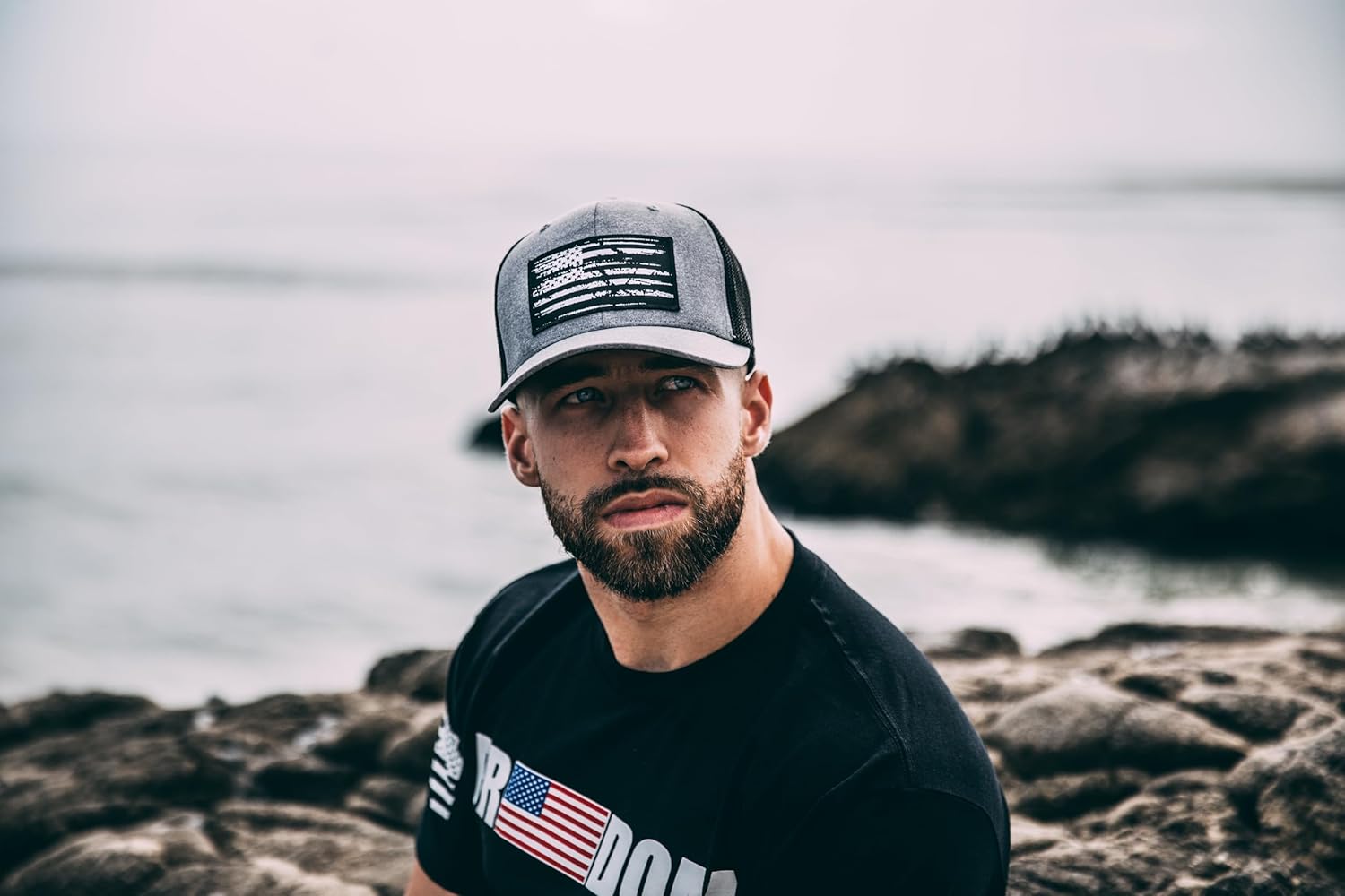 Tactical Pro Supply American Flag Flexfit Hat with Woven Logo Patch