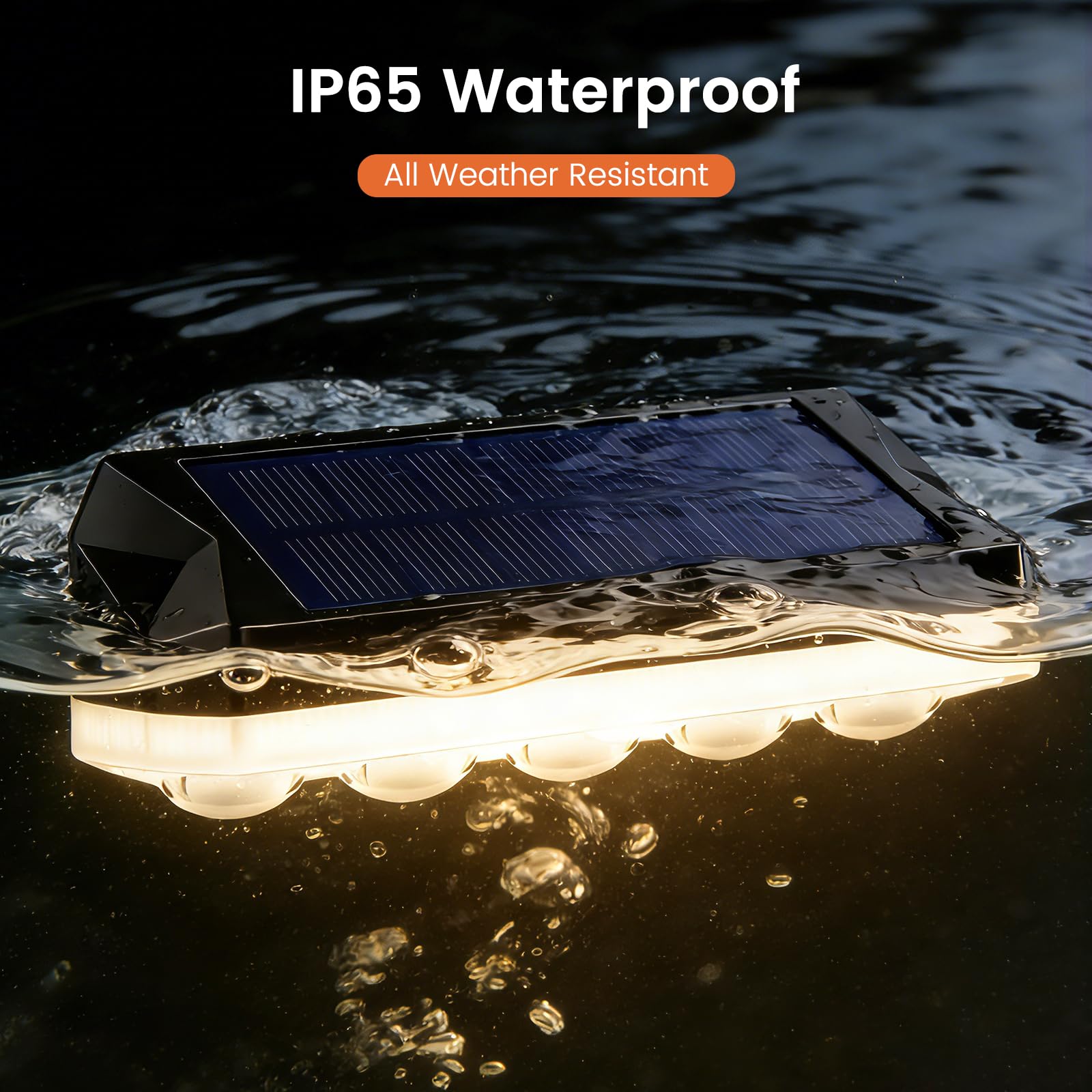 Solar Fence Lights Outdoor, 4 Pack Solar Lights Outdoor Garden Warm White/Cool White& RGB 8 Colors, 5 Lens 40 Lighting Modes, IP65 Waterproof, Outside Wall Light for Garage, Yard, Pathway - 3