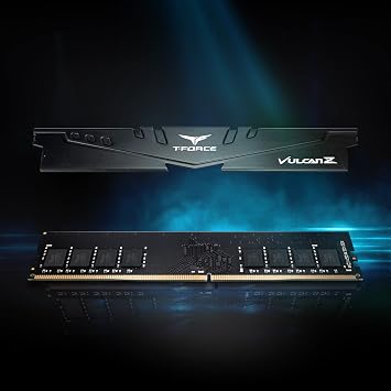 TEAMGROUP T-Force Vulcan Z DDR4 16GB Kit 2x8GB 3200MHz PC4-25600 CL16 Desktop Memory Module Ram Black TLZBD416G3200HC16FDC01