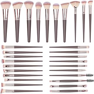 30-teiliges Pinselset Makeup Professionell, Kosmetik Schminkpinsel Set für Foundation, Lidschatten und Contouring, Vegane Synthetische Borsten, Make Up Pinsel für Anfänger und Profis (Braun)