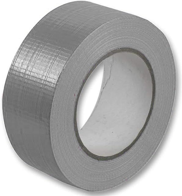 Right Pack 1 x Premium Roll Silver/Grey Duct Tape 48mm x 50m (2), Strong Heavy Duty Waterproof Cloth Gaffer Gaffa Book Binding Indoor Outdoor