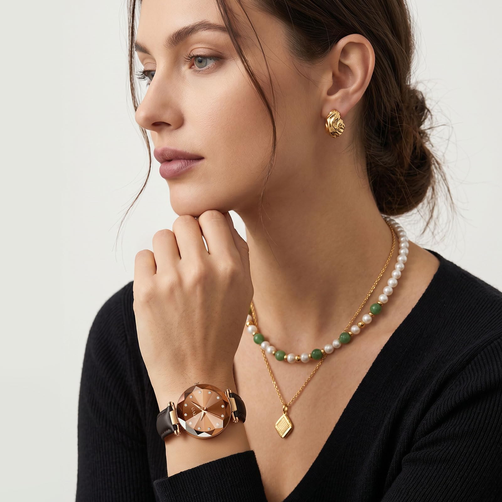 CIVO Montre Femme Acier Inoxydable Quartz pour Travail Cérémonie