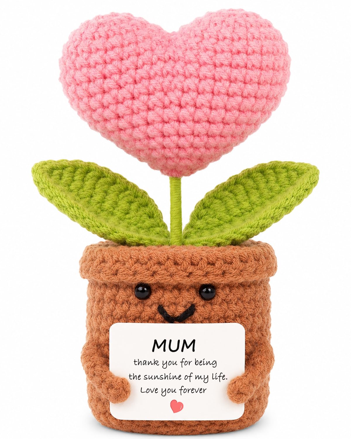 Aruigu Gifts for Mum, Mum Birthday Gifts - Handmade Crochet Cute Heart-shaped, Ideal Present for Mother's Day, Birthday, Thank You Gift from Daughter & Son