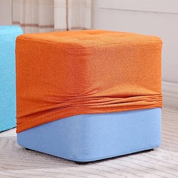 Amazon.co.jp: THLD オットマン 四角 チェア スツール チェック