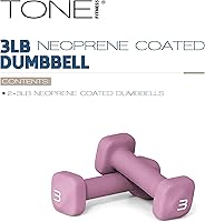 Vista 2 de Tone Fitness Neoprene Dumbbell Weight Pairs with Anti-Roll Square Head Multiple Options