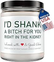 Funny Best Friend Candle - Caramel Apple Scented Soy Jar, 9oz Hand Poured USA, Birthday Gift for Sisters & Besties