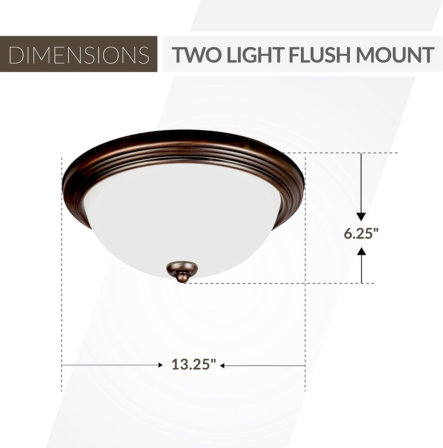 Generation Lighting 2-Light Geary Transitional Flush Mount Ceiling Lamp Bronze 77264EN3-710, Ceiling Light Fixture for Home Decor, Ceiling Mount Light for Bedroom, Kitchen, Living Room Decor