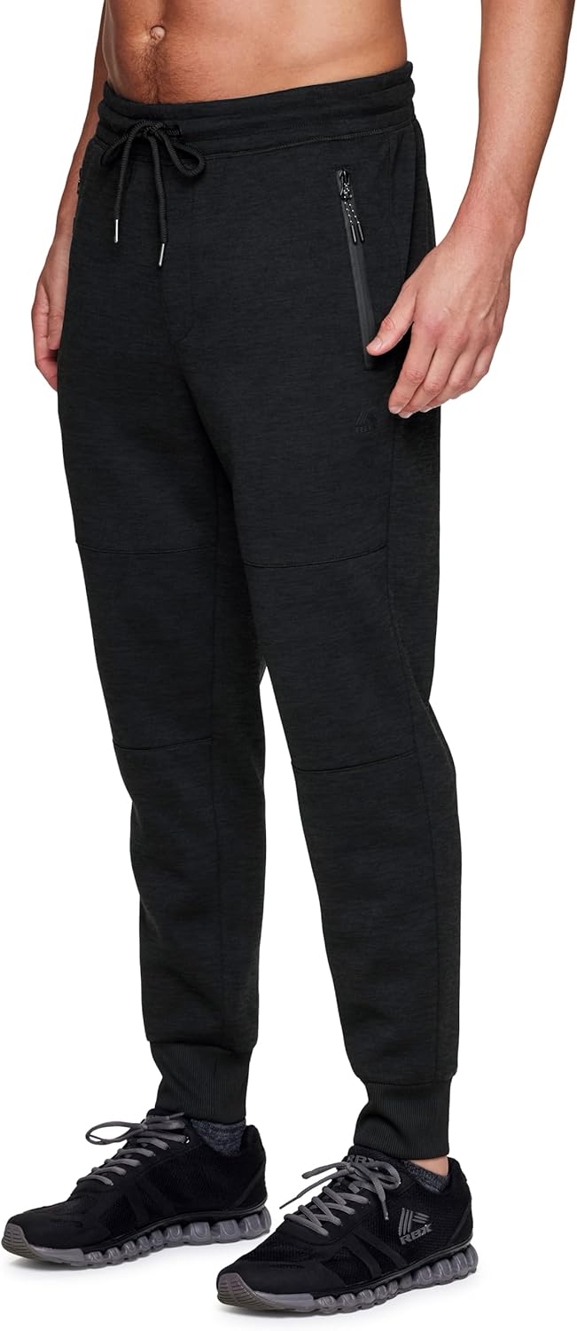 RBX Active Men's Performance Stretch Fleece Lined Jogger Sweatpants with Pockets - Image 4