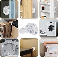 Vista 4 de Protector de pared para tope de puerta, protector de parachoques adhesivo, tope de puerta de goma reutilizable para pomos de puerta, protector