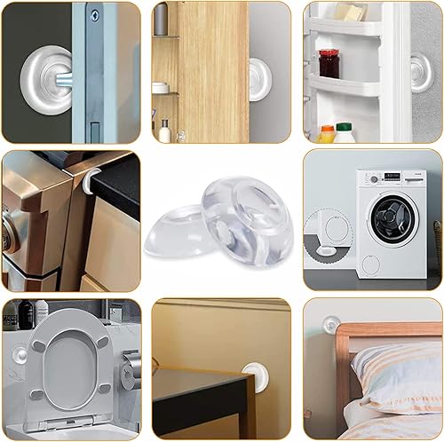 Miniatura 4 de Protector de pared para tope de puerta, protector de parachoques adhesivo, tope de puerta de goma reutilizable para pomos de puerta, protector de