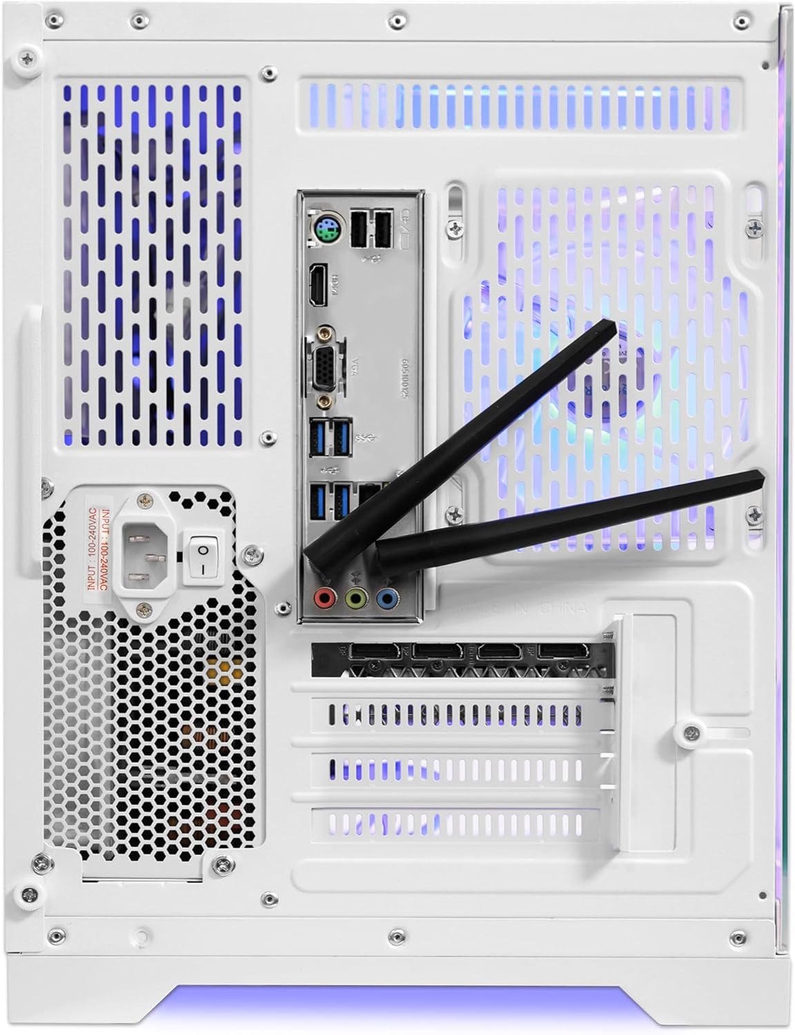 King Gaming PC Desktop Computer - AMD Ryzen 5 5600GT 6-Core 3.6 GHz- GeForce RTX 3050 6G- 16GB DDR4 3200MHz RAM- 1TB PCIe SSD- 7 RGB Fans- WiFi & Bluetooth- Windows 11-White