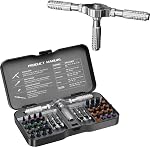 LIFEGOO 40 in 1 Magnetic Screwdriver Set, DIY Ratchet Screwdriver Set, Multi Bit Magnetic Drive Set with Detachable Ratchet Handle, Portable Compact Repair Tool Kit for Furniture Computer Bicycle