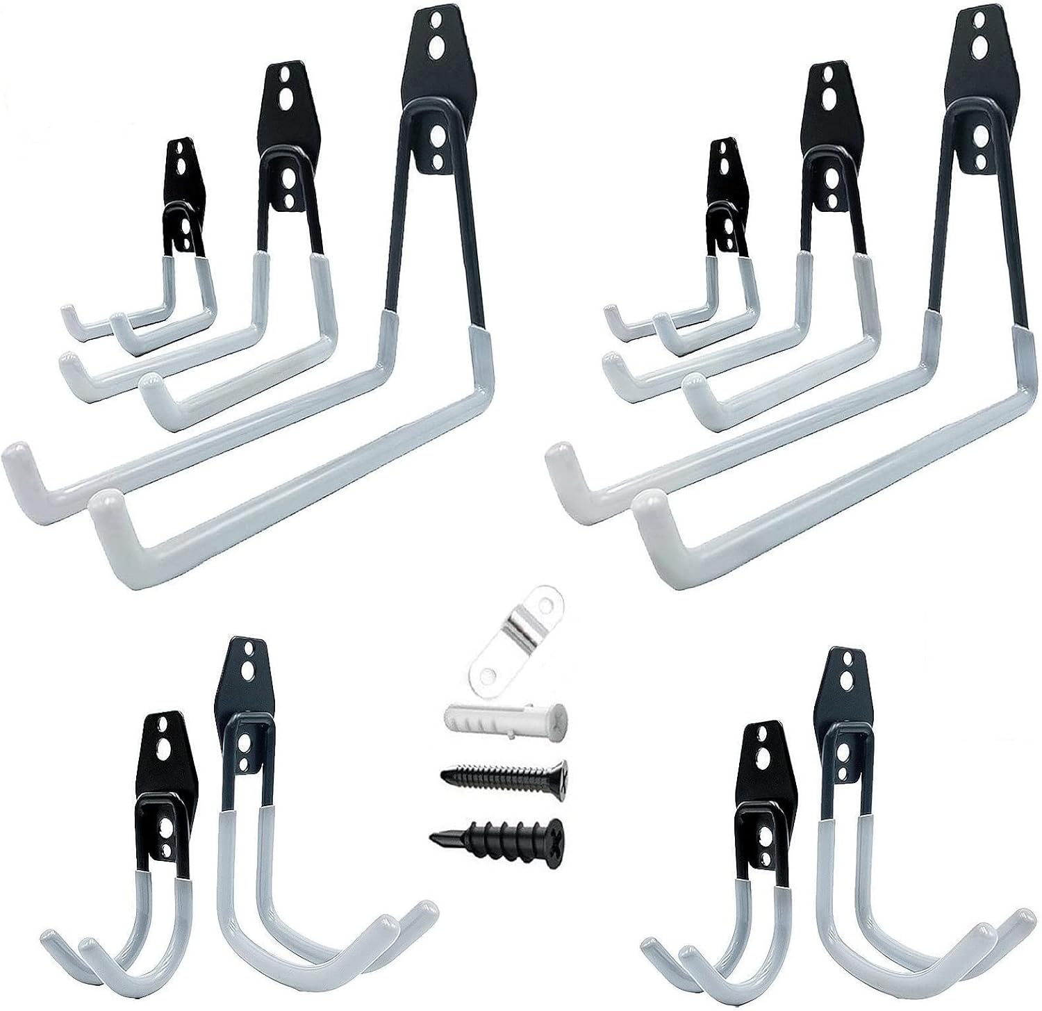 10 Pack Garage Storage Utility Double Hooks Premium Steel Heavy