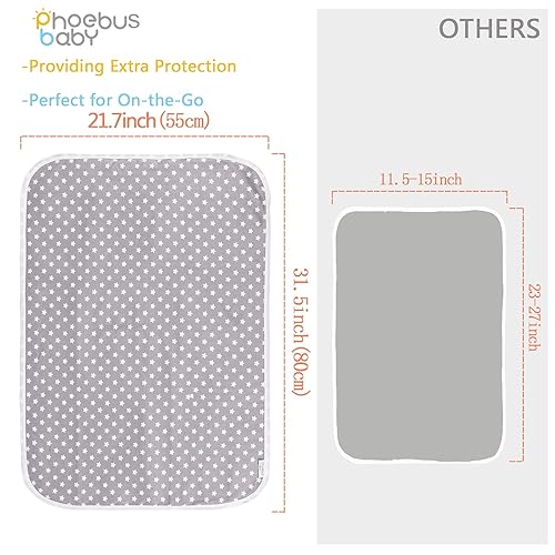 Miniatura 3 de Cambiador de pañales para bebé, 21 58 x 31.5 pulgadas, impermeable, reutilizable, suave y absorbente, cambiador portátil (estrella 1 unidad)