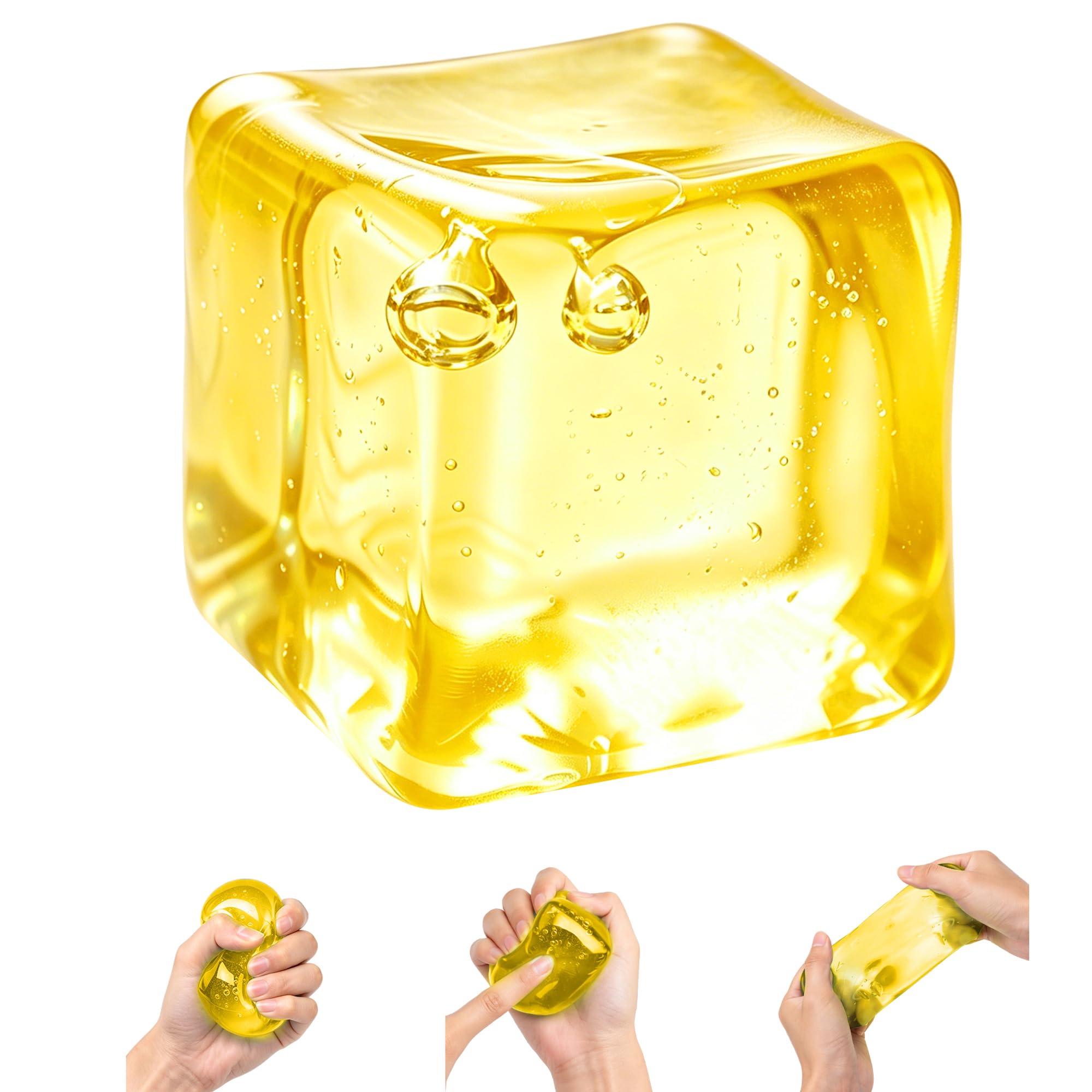 5.5cm Ice Cube Squishy Fidget Toys for Kids 3+ Teens & Adults, Soft Squeeze Sensory Toys for Stress & Anxiety Relief, Squishy Toy Classroom Prizes Party Favors to Help with Focus and Calm â image 1