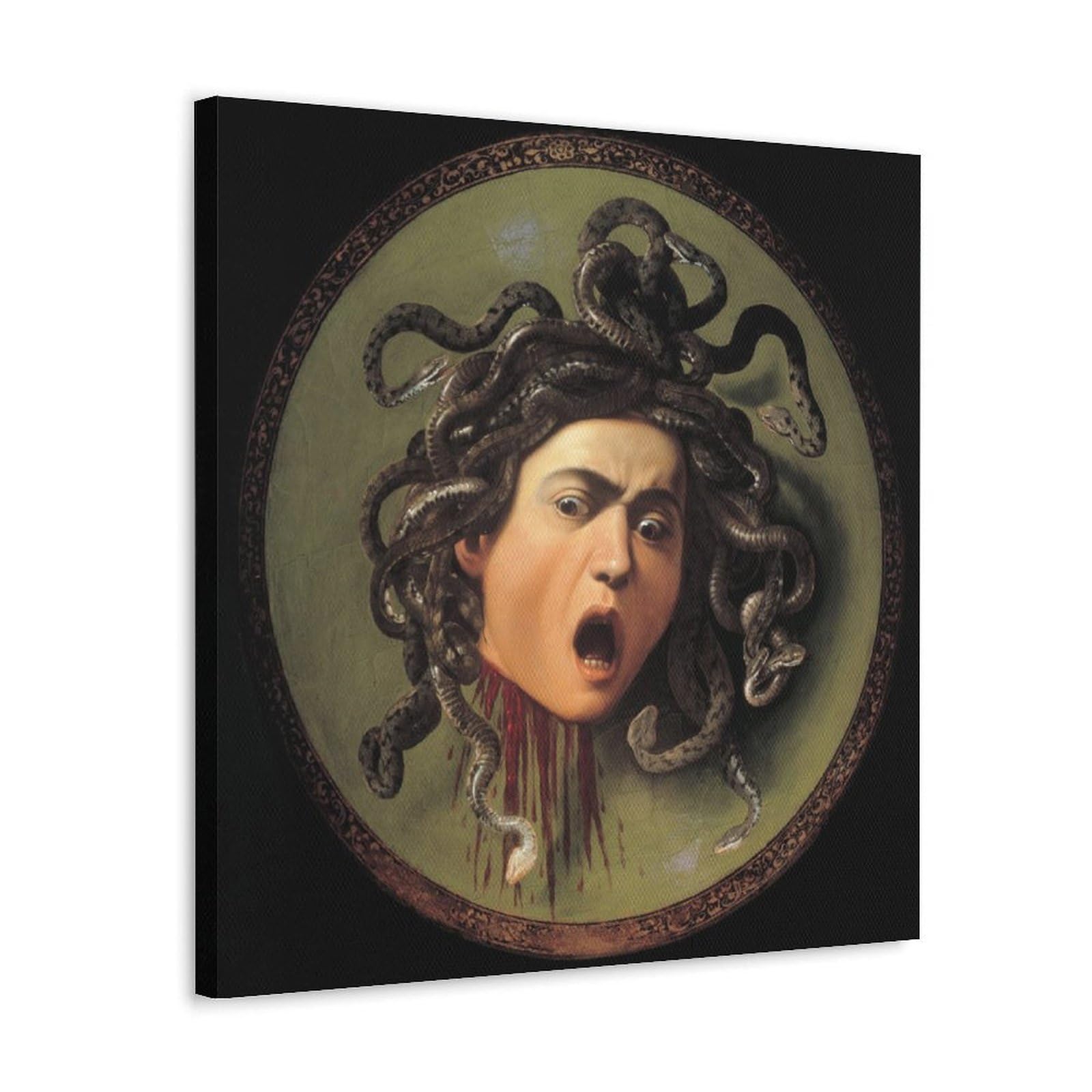 Decter Frame-Style Caravaggio Painters' Works「Medusa」Poster Canvas Wall Art Picture Prints Hanging Photo Gift Idea Decor Homes Artworks 12X12inch(30X30cm)