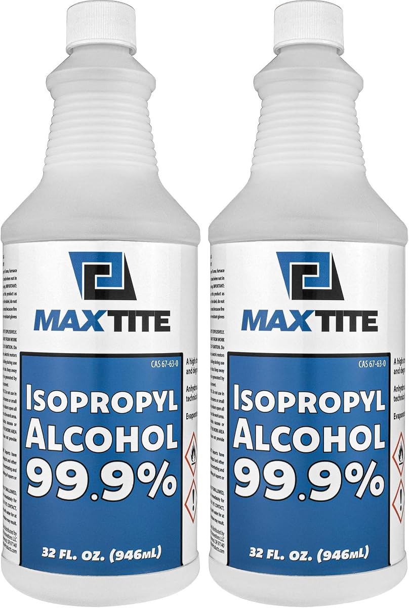 MaxTite alcohol isopropílico 99,9% (32 oz) (paquete de 2)