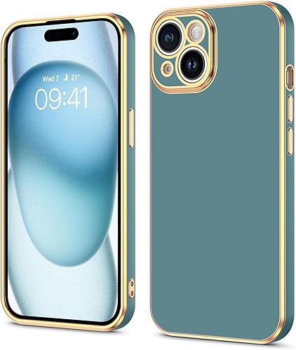 Miniatura 9 de BENTOBEN Funda compatible con iPhone 15 de 6.1 pulgadas 2023, ajuste delgado, de lujo, dorado, de poliuretano termoplástico suave, a prueba de
