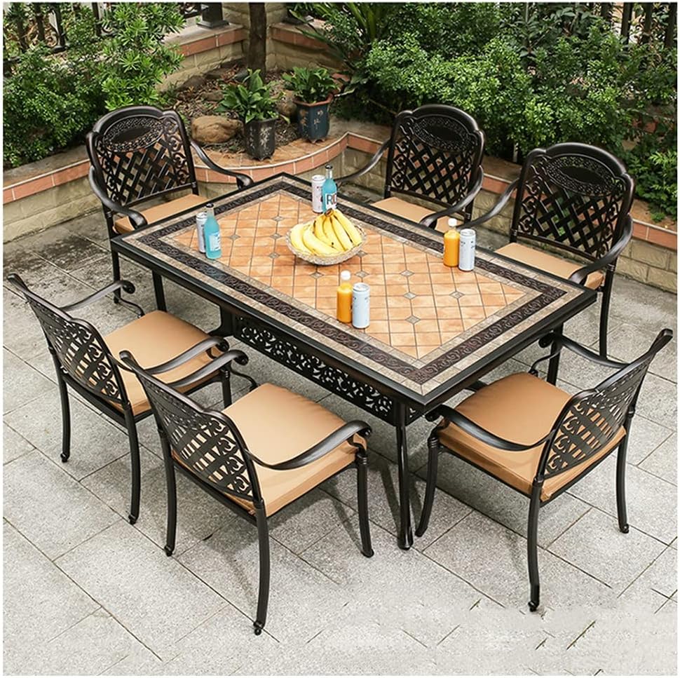 Tavolo da Giardino con Sedie Set Tavolo E Sedie da Esterno in Alluminio