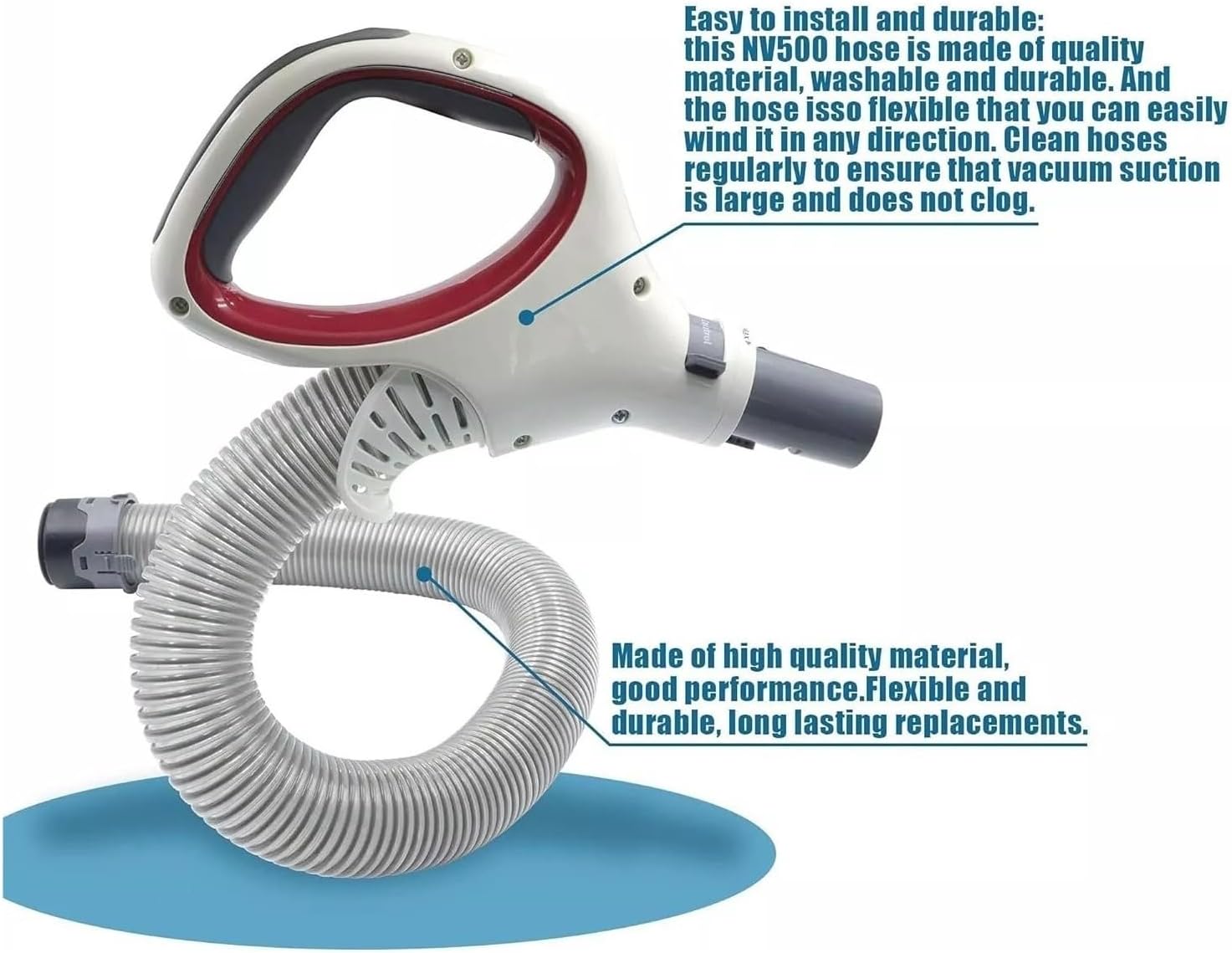Vacuum Cleaner Handheld Accessories Upgrade Replacement Parts Hose Handle,Compatible for Shark NV500,NV500C,NV5O0CO Rotator Professional Lift-Away