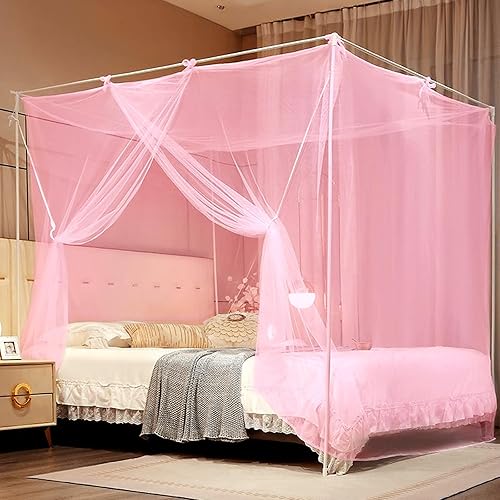 Pink Mosquito Net for Bed Mosquiteros para Camas Bed Netting Canopy Mosquito Mesh for Camping Outdoor Travel Dormitory Home Bedroom Decor L79 X W47 X H71 Inch