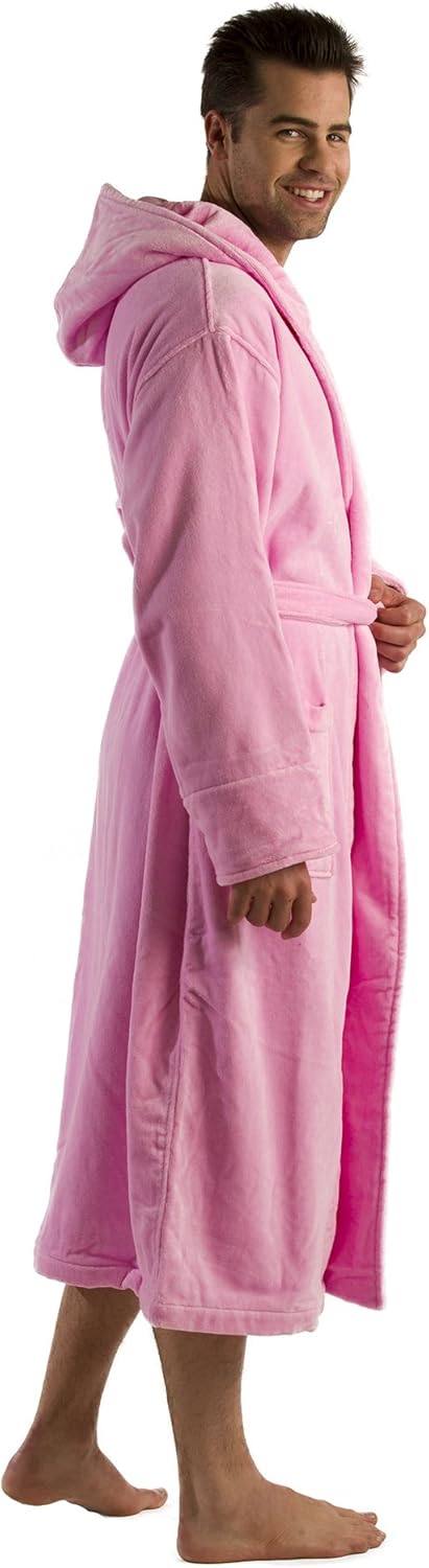 BY LORA Unisex Terry Cotton Hooded Bathrobe – 100% Soft Absorbent Cotton Spa Robe for Men & Women, Shower, Lounge Robe