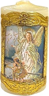 Guardian Angel Cirio Paschal Candle Prayer Angel de la Guarda Vela 3" x 1.75" Cirio Pascual