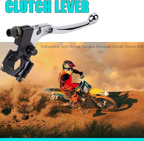 Miniatura 4 de Palanca de embrague izquierda para manillar de 78 pulgadas y cable de embrague de 39 pulgadas con ajustador compatible con motocicletas de motocross