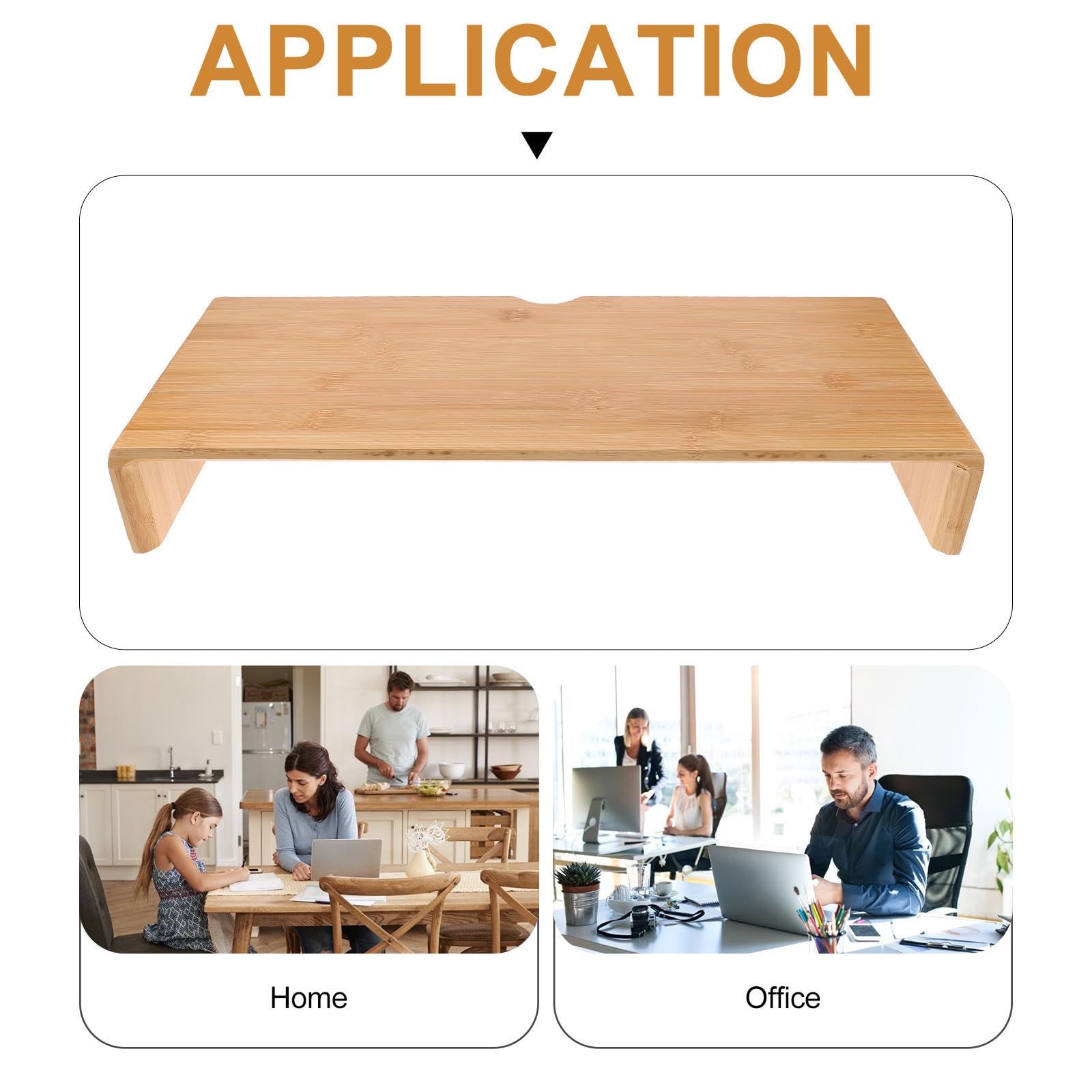 balacoo Supporto per Monitor da Scrivania, Rialzo per Schermo Computer in bambù, Beige, per Ufficio e Casa, Aumenta L'altezza del Display, Stile Semplice Rustico