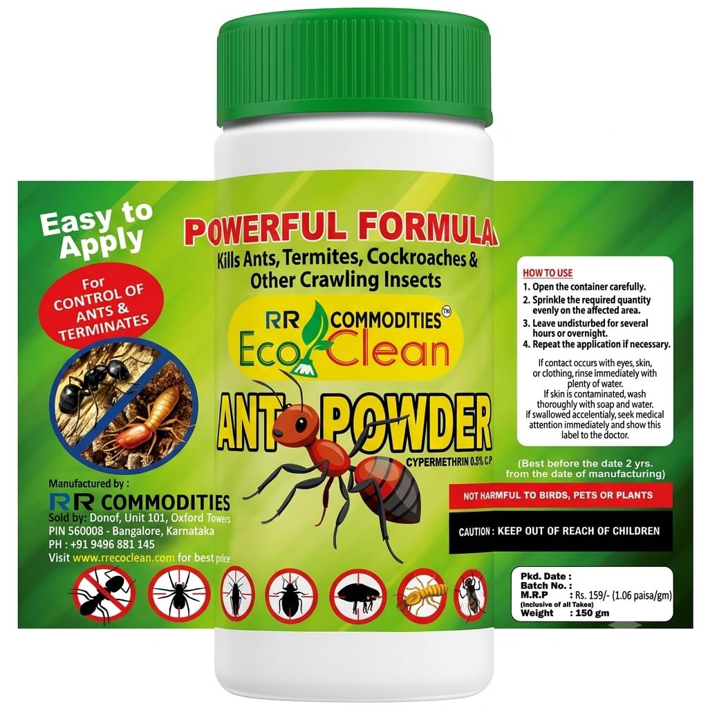 Ecoclean Ant Powder - 150g - Fast Acting Powerful Formula for Home & Garden, Pet & Plant Friendly Long Lasting Effect and Easy Application on Bed, Keyboard, Tiles-image-13