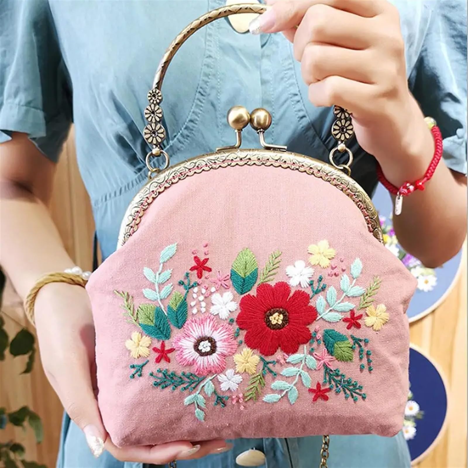 Stickset für DIY-Blumen- und Pflanzenmuster, komplettes Handarbeitsset für Bastelliebhaber, Anfängerfreundliches Zubehör für kreative Projekte