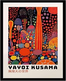 TGRNFHKPYY Canvas Painting Poster and Print Abstract Colorful Yayoi Kusama Japanese Posters Modern Art Decoration for Living Room Bedroom and Office 8x12inch