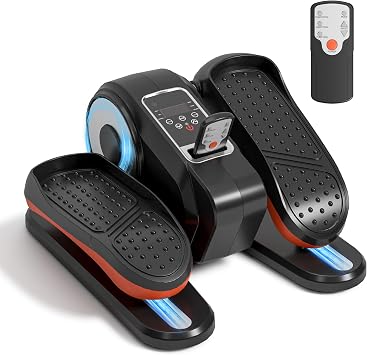 Under Desk Elliptical Machine Electric Pedal Exerciser with 12 Adjustable Speeds, Quiet & Portable, LED Display, Ideal for Seniors & Adults, Home or Office Use Black