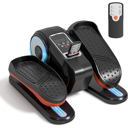 Under Desk Elliptical Machine for Senior, Portable Elliptical with Remote Control, Ellipse Leg Exerciser as Seen on TV for Rehabilitation, 12 Adjustable Speeds, Bidirectional Pedals