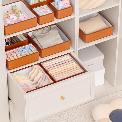 Miniatura 6 de Organizadores de cajones de cuero vegano, paquete de 8 cajas de almacenamiento de maquillaje, cajón de tocador, actualización de lujo, reemplazo de