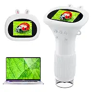 Microscope for Kids, Ahalfcit 1000X Handheld Digital Microscope with 2” HD IPS Screen, Portable Mini Camera for Exploring Nature, Science Educational Toy, Birthday Gift for 3-12 Years Old Boys Girls