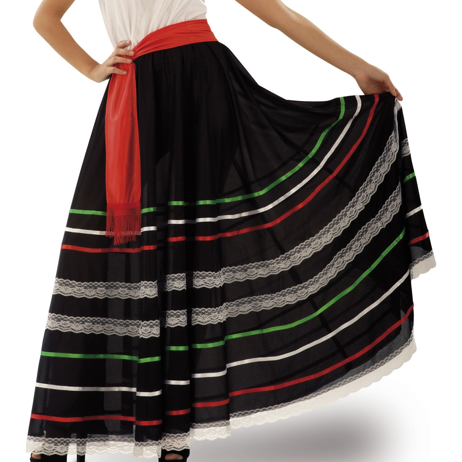 My Other Me - Disfraz Mexicana mujer adulta blanco y negro | Incluye vestido y fajín en blanco y negro