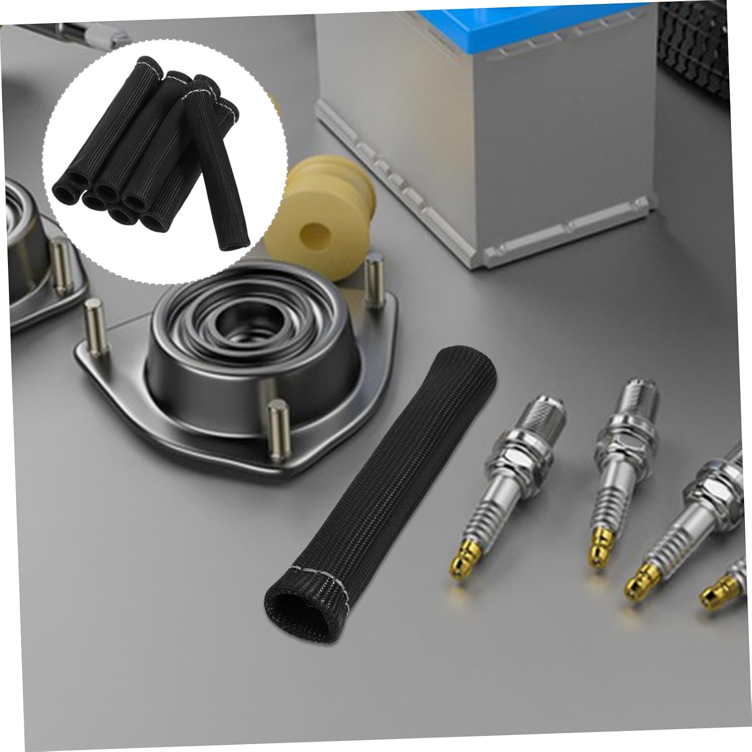 GARVALON 8pcs Spark Shield Sleeve Insulation for Engine Spark Wires High Temperature Covers Easy to Install Fit