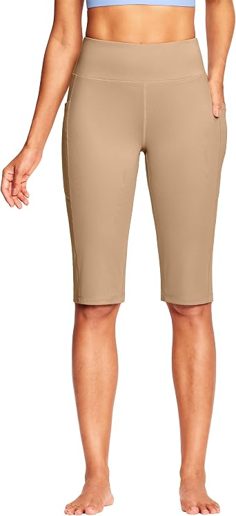 ISEEGZ 14"/18"/21" Capri Pants for Women High Waist Womens Yoga Capris Stretch Summer Athletic Workout with Pockets