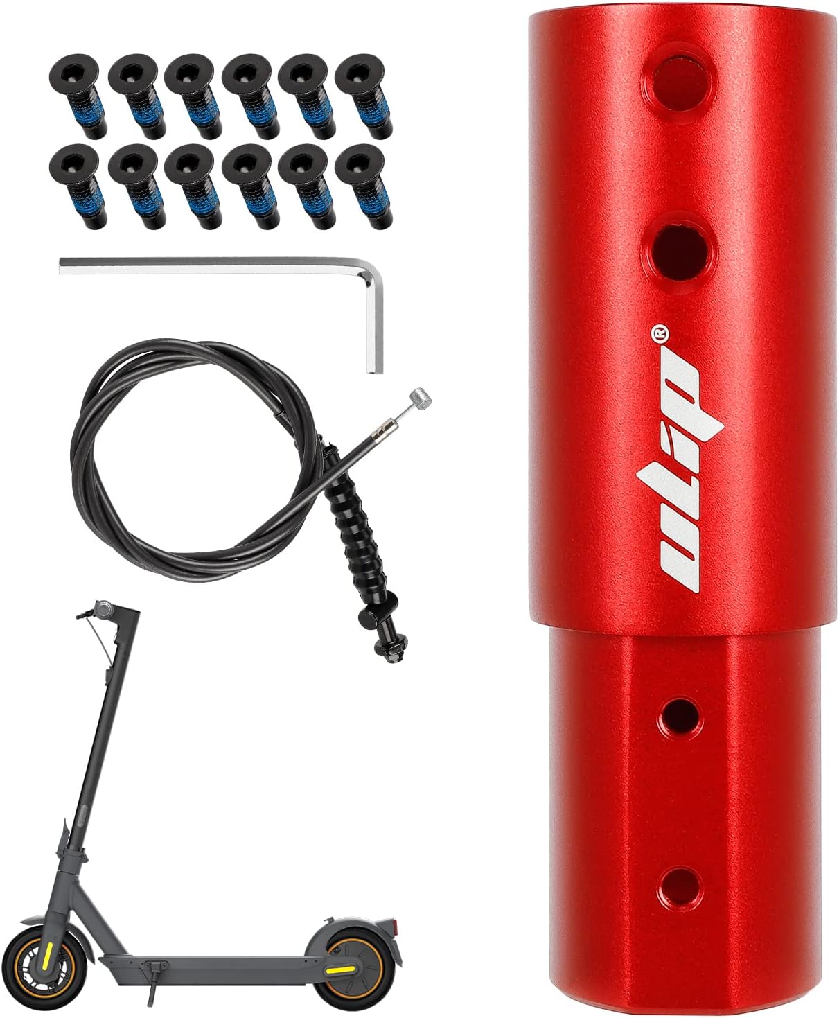 ulipFront Pole Extension Tube for Electric Scooter Riser Adjustable Stem to Increase Height Accessories for Segway Ninebot Max G30 G30D G30LP G30E