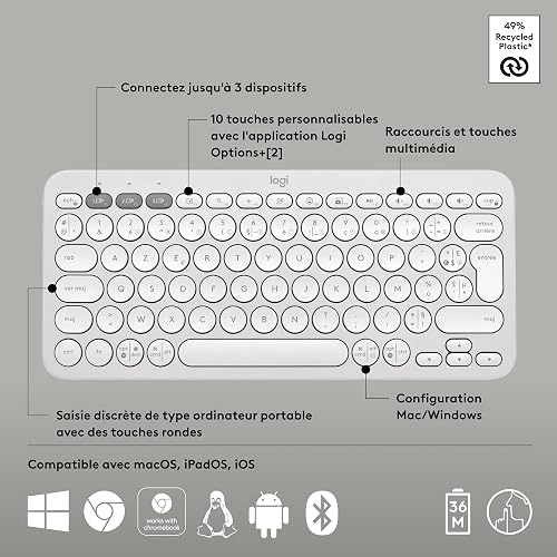 Logitech Pebble Keys 2 K380s - FRA AZERTY - 7
