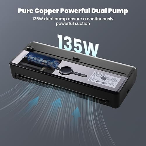 Miniatura 4 de SOPHIA Sellador al vacío para alimentos, máquina de sellado al vacío de alimentos 85KPA completamente automática 8 en 1 con doble bomba y cortador y