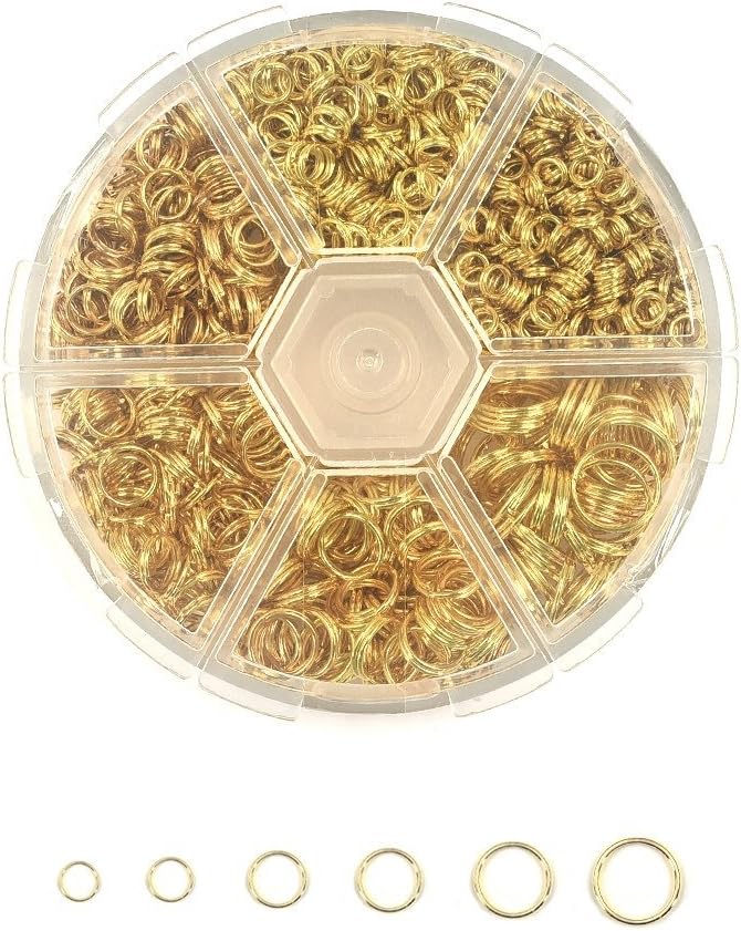900 Pcs Double Loop Split Rings Gold Plated Closed Jump Rings Connectors Jewelry Finding 4mm 5mm 6mm 7mm 8mm 10mm Box Set