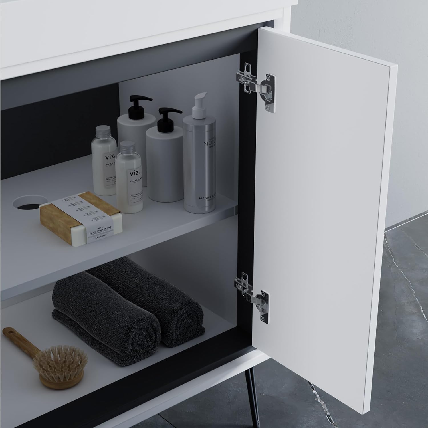 Dowell 30" Wall-Mounted or Freestanding Bathroom Vanity Set – Pre-Assembled Gloss White Base with 2 Soft-Close Doors & 2 Shelves, White Ceramic Sink | White- 037 30 21V/3018BT