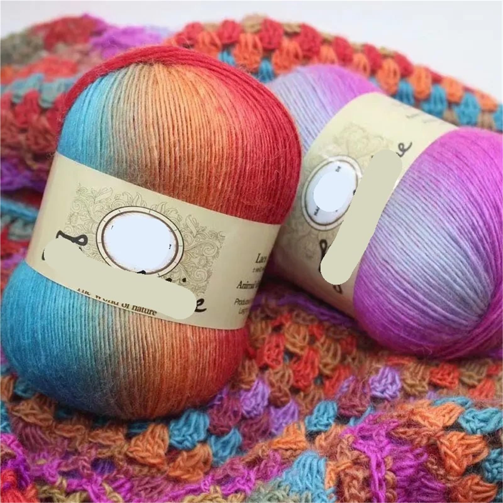 Hilo degradado 3 uds 100g hilo de lana colorido degradado for tejer a mano bufandas sombrero hilos Crochet y chal manta suéter calcetín línea para suéteres, bufandas(Set2)