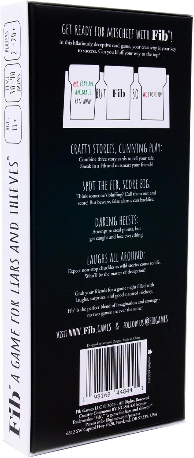 Fib: Award-Winning Party Card Game for Families, Teens & Adults | Game Night Favorite | Test Your Poker Face in a Game of Lying & Thievery | Don’t Get Caught!