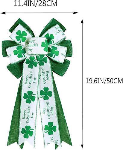 Miniatura 2 de 2 lazos del día de San Patricio para decoración al aire libre, lazos para decoración de árbol del día de San Patricio, lazos grandes de arpillera
