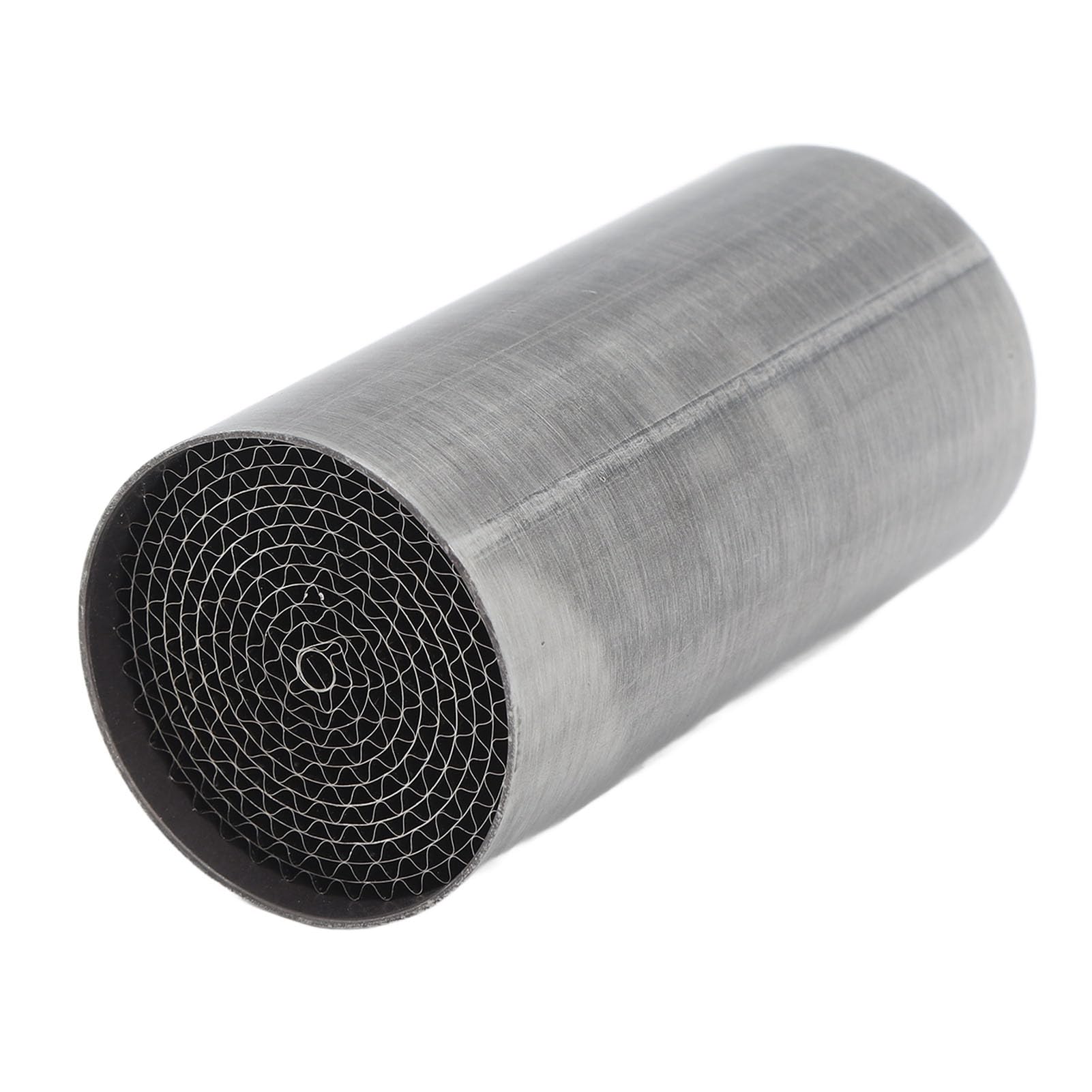 Échappement de Moto Catalyseur de Tuyaux Mid Typel Minongeur Fon Échappement Moyen Avant avec Réduction du Bruit Améliorée pour le Remplacement Générique de la Moto (48 * 100 mm)
